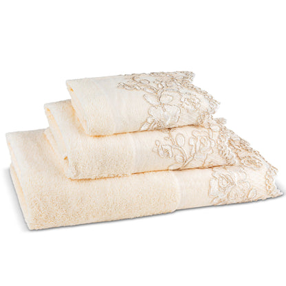 Zahari Home Sinatra Modern Bathroom Towel Set - 3 Piece Luxury Contemporary Decor Bling Champagne Gold Bath Towel Set Soft, Plush and Highly Absorbent
