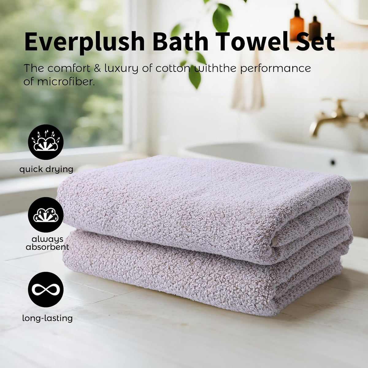 Everplush Diamond Collection 6-Piece Bath Sheet Towel Set, Soft Plush Jacquard Luxury Bath Towels,Highly Absorbent & Fast-Drying Luxury Towels Sets for Bathroom,Shower, or Spa(Brown, Bath Sheet 6PK)