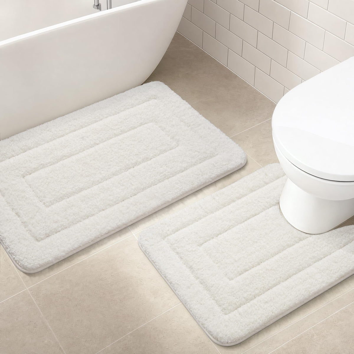 HOMORE Black Bathroom Rug 24x60 Inch Soft Absorbent Bathroom Runner Rug