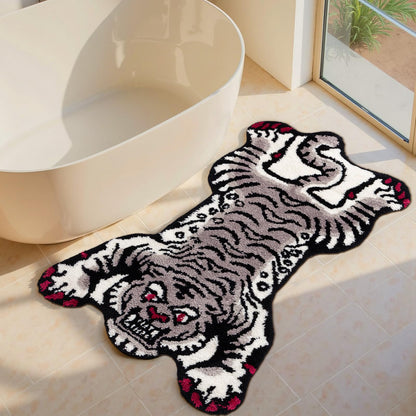Tibetan Tiger Bath Mat Bathroom Rug Soft Non Slip Orange 24"x40"