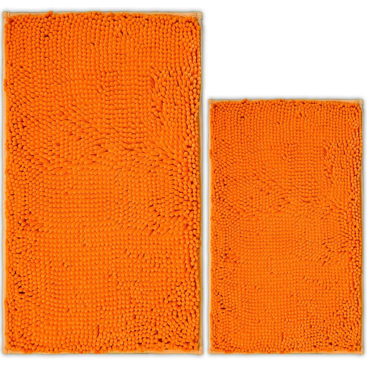 Bathroom Rugs Chenille Bath mat 2 Piece Set, Super Absorbent, Strong PVC Non Slip Backing, Bath mats for Bathroom, Plush Shaggy, Thick, Machine Washable, Bathtub, Toilet.(Light Grey)