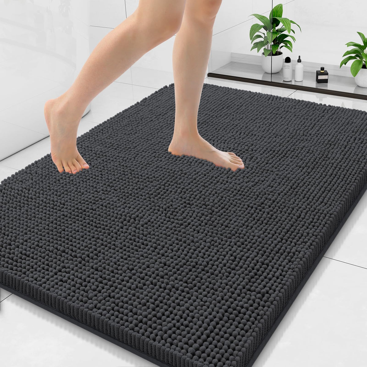 Arotive Bathroom Rugs 24x16, Soft Absorbent Shaggy Chenille Bath Rugs