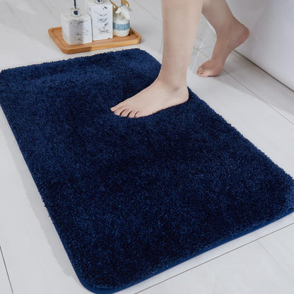 COSY HOMEER Extra Thick Bath Rugs for Bathroom Non Slip Bath Mat 20x32 Navy