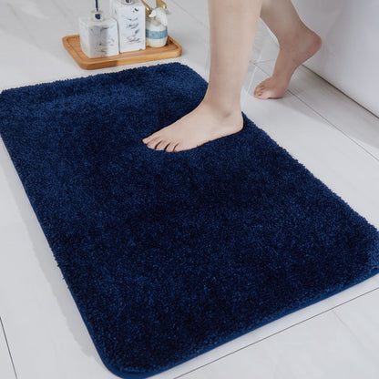 COSY HOMEER Extra Thick Bath Rugs for Bathroom Non Slip Bath Mat 20x32 Navy