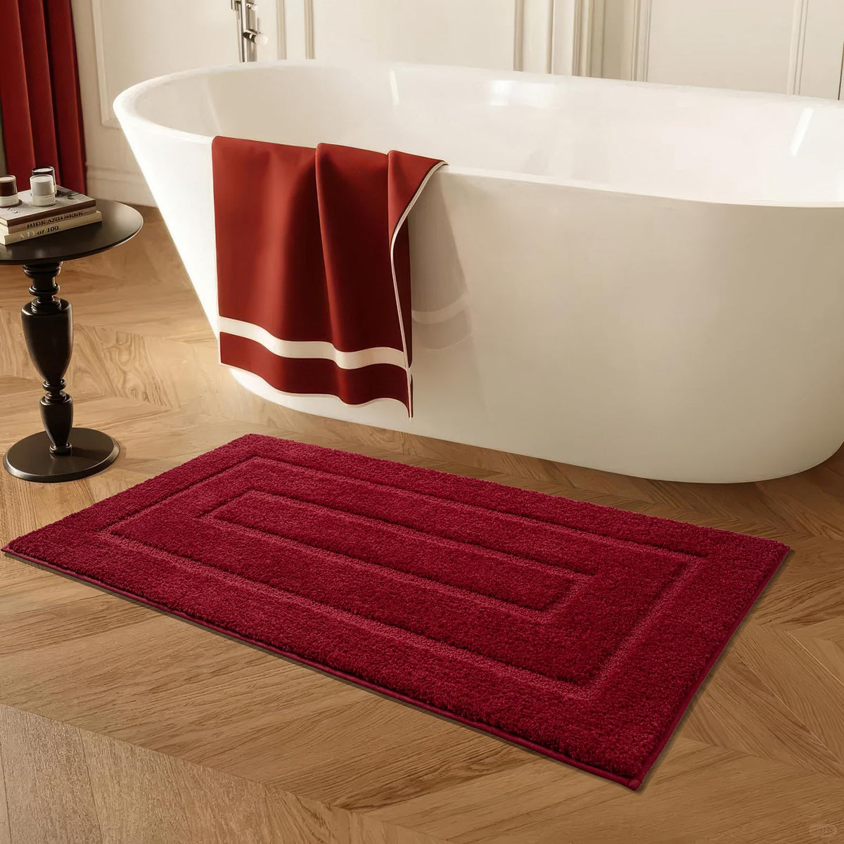 HOMORE Black Bathroom Rug 24x60 Inch Soft Absorbent Bathroom Runner Rug