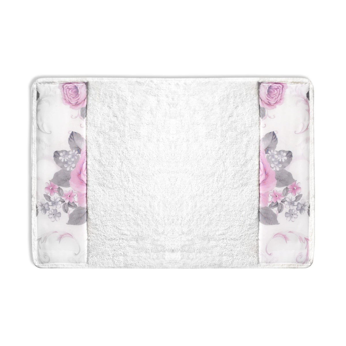 Zahari Home Larrisa Floral Bathroom Rug Luxury Bath Rug Washable Contemporary Decor Beautiful Shower Mat Unique Design Stylish Non Slip Shower Mat Flower Bath Rug Bath Shower Tub Decor