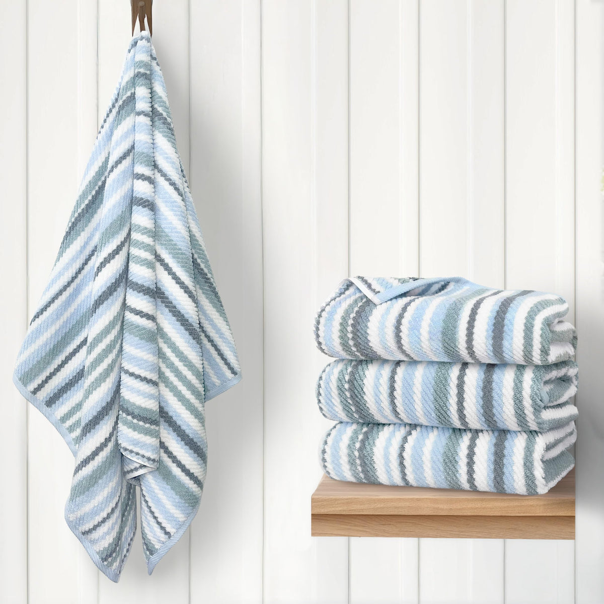 VOOVA & MOVAS Hand Towels 4 Pack, 100% Cotton, 16x27 in, Sage Beige