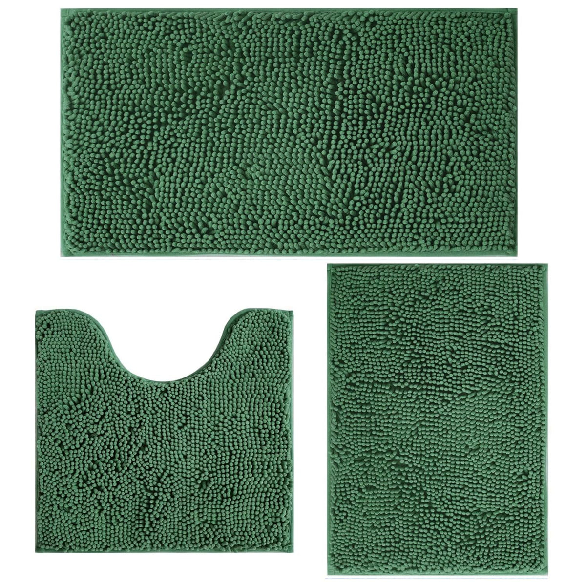 Bathroom Rugs Sets 3 Piece Non Slip,Bath Rugs with PVC Backing Bath Carpet,Bathroom Rug Washable,Absorbent,Plush Carpet Mats,Bath Mats for Bedroom, Kitchen,Tub,Home Decor (Turquoise)