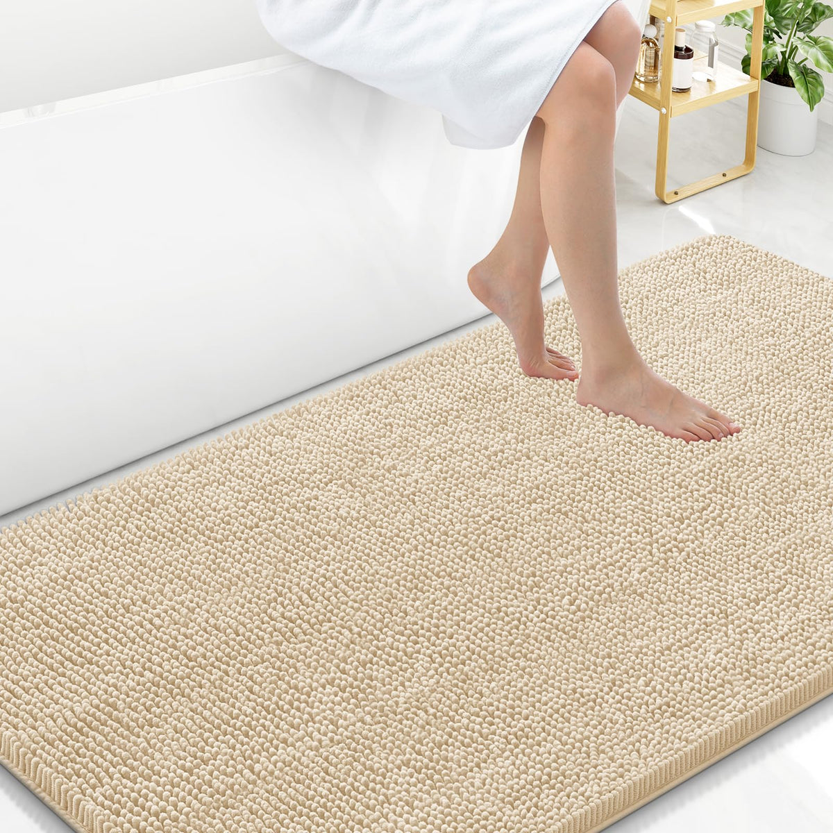 Arotive Bathroom Rugs 24x16, Soft Absorbent Shaggy Chenille Bath Rugs