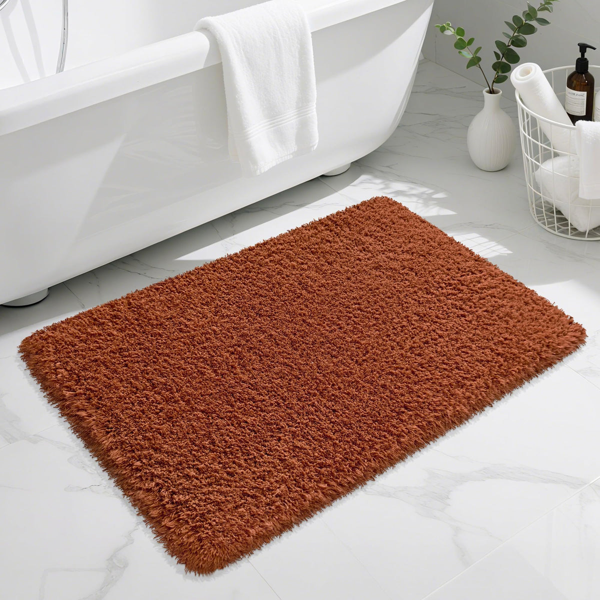 Pink Bathroom Rugs Non Slip 30"x20",Absorbent Bath Mat Quick Dry