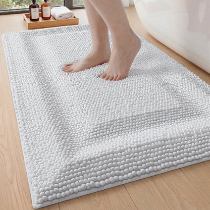 DEXI Bathroom Rugs 36x24, Non Slip Washable Chinelle Bath Mat, Taupe