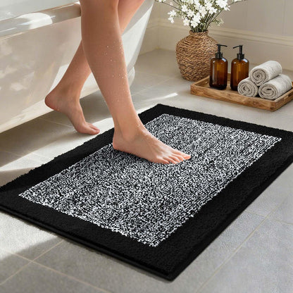 Long 2x4 Ft (48''x24'') Bathroom Rugs, Non Slip Washable Bath Mat Grey