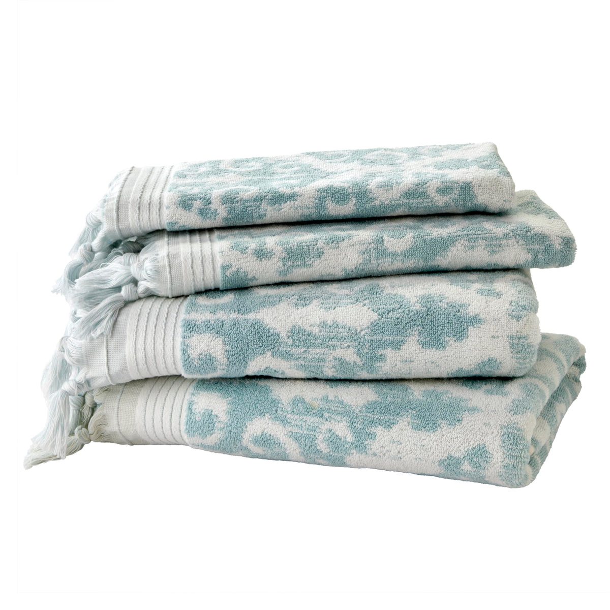 SKL Home Mirage Fringe Hand Towel Set-2pc, 100% Turkish Cotton, Taupe