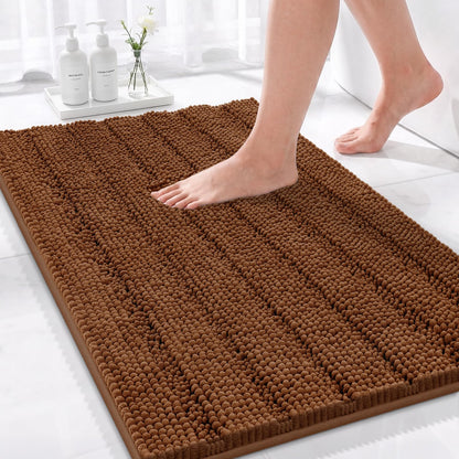 Bcoimo Bath Rug Mat,48x24 High Absorbent Latte Long Bathroom Runner Rugs