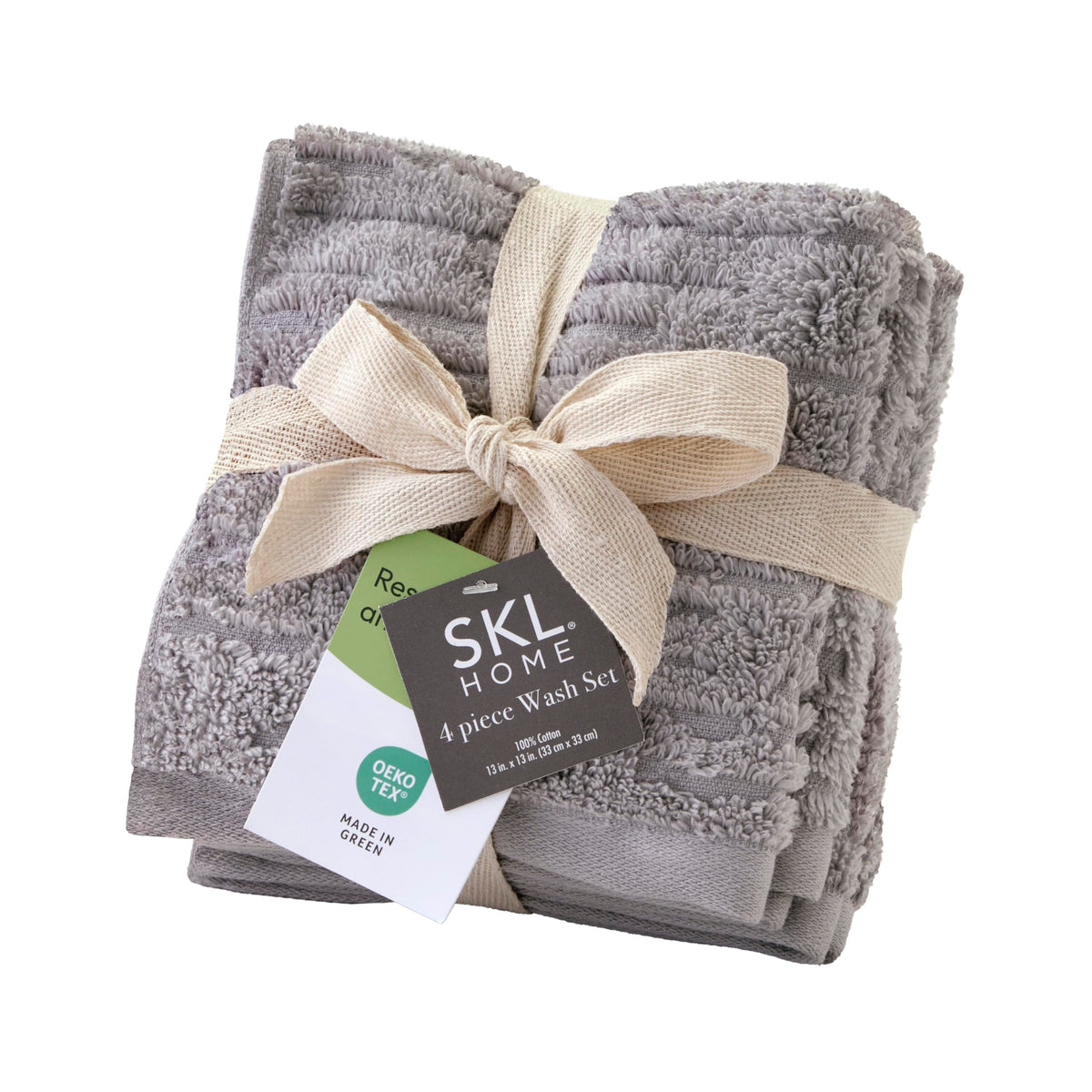 SKL Home CloudSoft Bath Towel Set, 6-Piece, 100% Cotton Luxury, Oatmeal