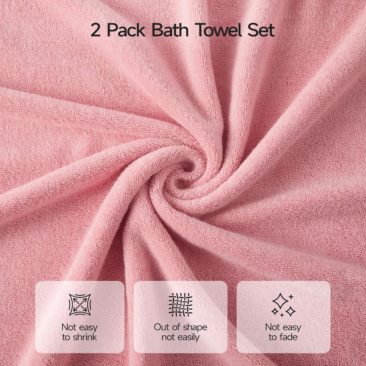 ecolook Ultra Soft 6-Piece Towel Set, 100% Cotton