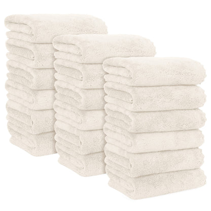 MOONQUEEN 6 Pack Premium Hand Towels - Quick Drying - Microfiber Coral Velvet Highly Absorbent Towels - Multipurpose Use as Hotel, Bathroom, Shower, Spa, Hand Towel 16 x 28 inches (Brown)