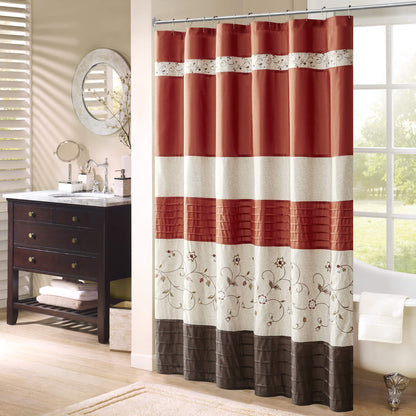 Madison Park Serene Shower Curtain for Bathroom, 72 x 72, Purple