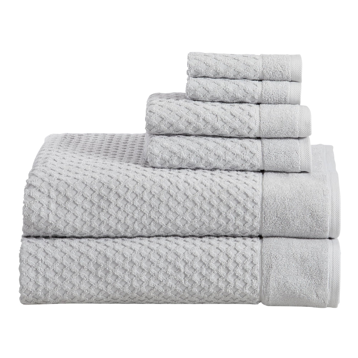 Great Bay Home Bath Towels - 100% Cotton 6 Piece Towel Set - Diamond Waffle Weave - Absorbent, Durable, Quick-Dry Towels for Bathroom (Copper)