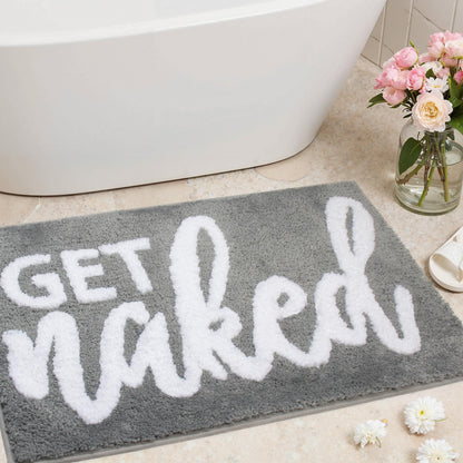 KOEXM Get Naked Bath Mat Long Runner Mat Cute Bathroom Rugs