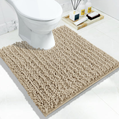 Yimobra Bathroom Rugs Non Slip Washable 32x20 Inch - Ultra Soft Absorbent Chenille Bath Mat, Quick Dry Shaggy Floor Carpet for Tub Shower, Gray Home Decor Accessories