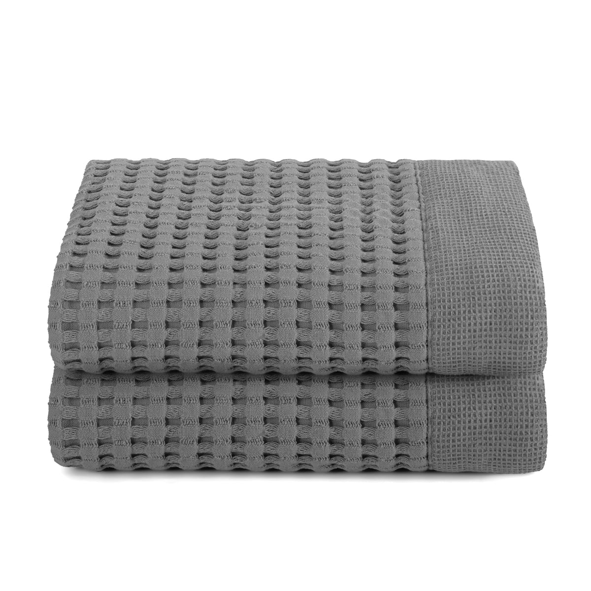 GILDEN TREE Waffle Hand Towels for Bathroom Quick Dry Large Luxury Lint Free Super Absorbent Cotton Hand Towels Set of 2, Modern Style (Cream)