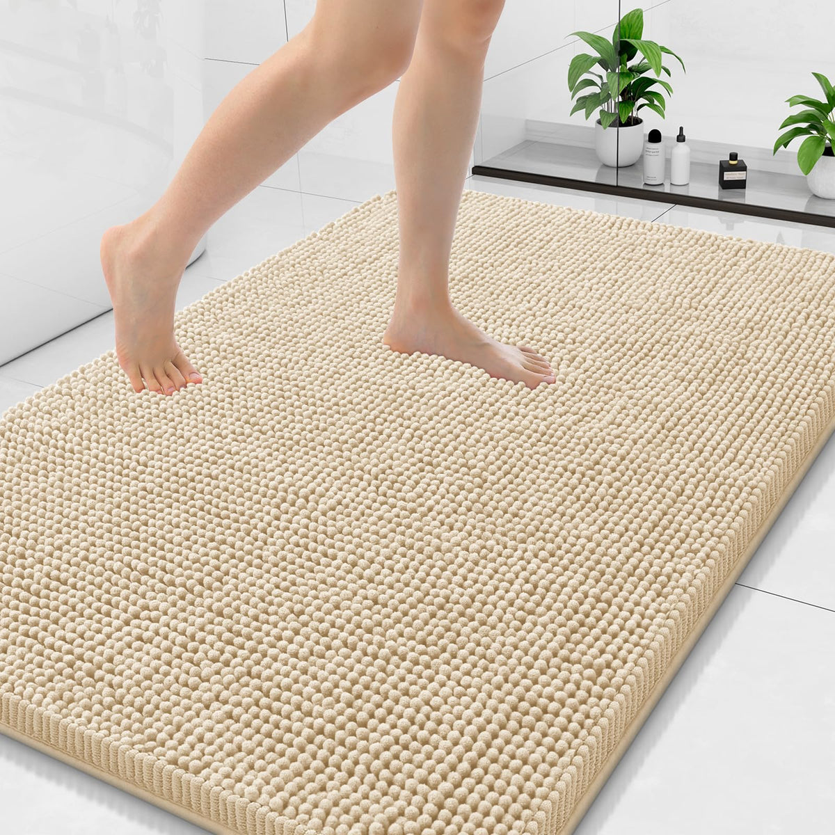 Arotive Bathroom Rugs 24x16, Soft Absorbent Shaggy Chenille Bath Rugs