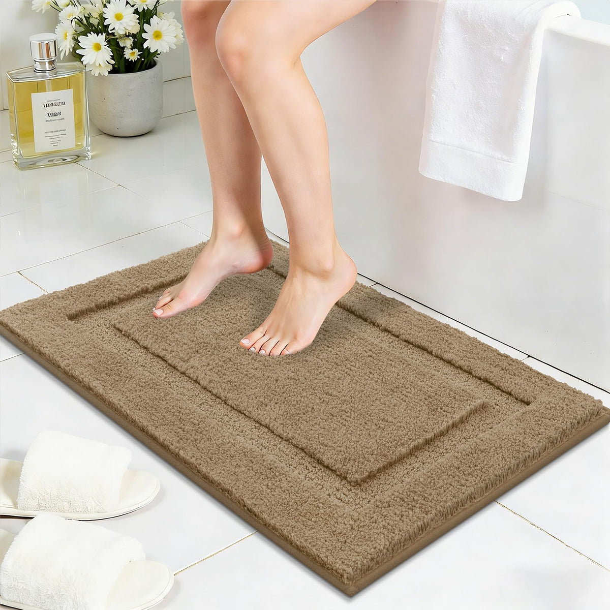SHACOS Extra Soft Large Long Bathroom Runner Rug 60x24, White