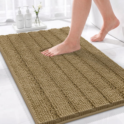 Bcoimo Bath Rug Mat,48x24 High Absorbent Latte Long Bathroom Runner Rugs