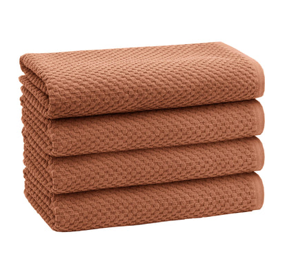 COTTON CRAFT Euro Spa Waffle Weave Bath Towels - Set of 4 Grey Towels