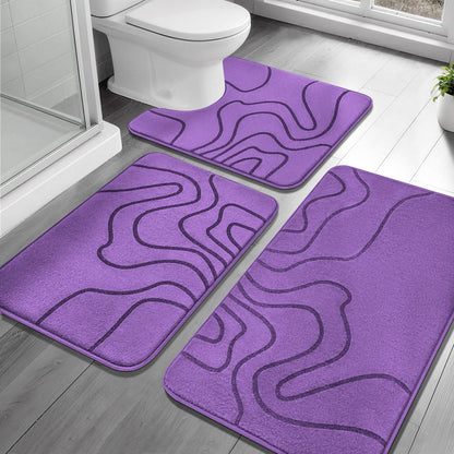 YIHOUSE Memory Foam Bathroom Rugs Sets 2 Piece, 32"x20"+24"x17", Dark Grey