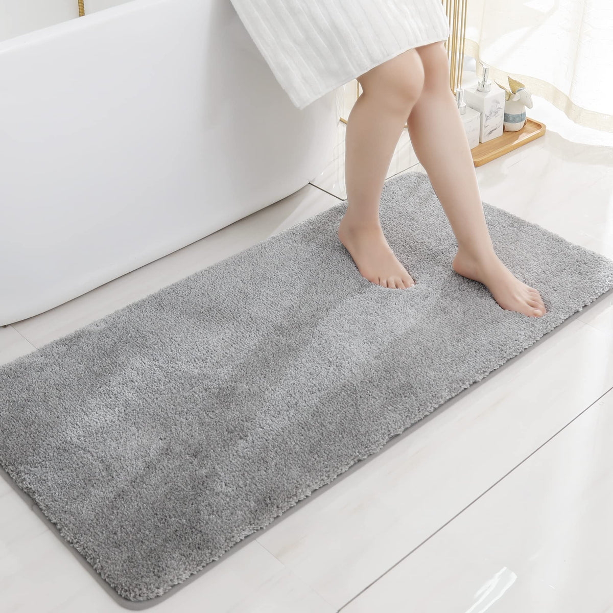 COSY HOMEER Extra Thick Bath Rugs for Bathroom Non Slip Bath Mat 20x32 Navy