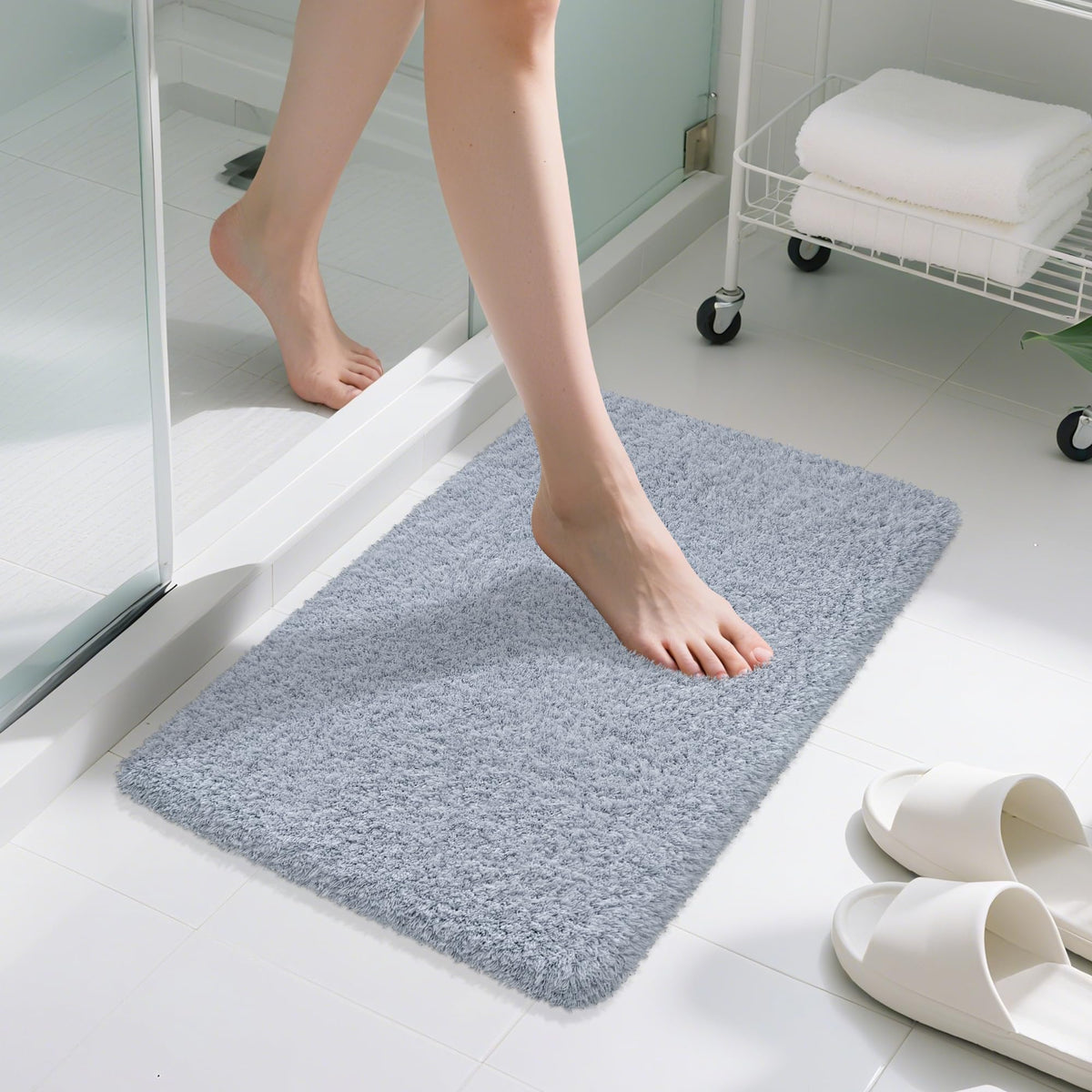 Pink Bathroom Rugs Non Slip 30"x20",Absorbent Bath Mat Quick Dry