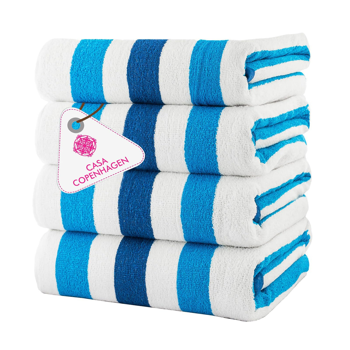CASA COPENHAGEN Solitaire 6 Pieces Towel Set- Midnight Black, 600 GSM 2 Bath Towel 2 Hand Towel 2 Washcloth, Designed in Denmark Made of Soft Egyptian Cotton for Bathroom, Kitchen & Shower