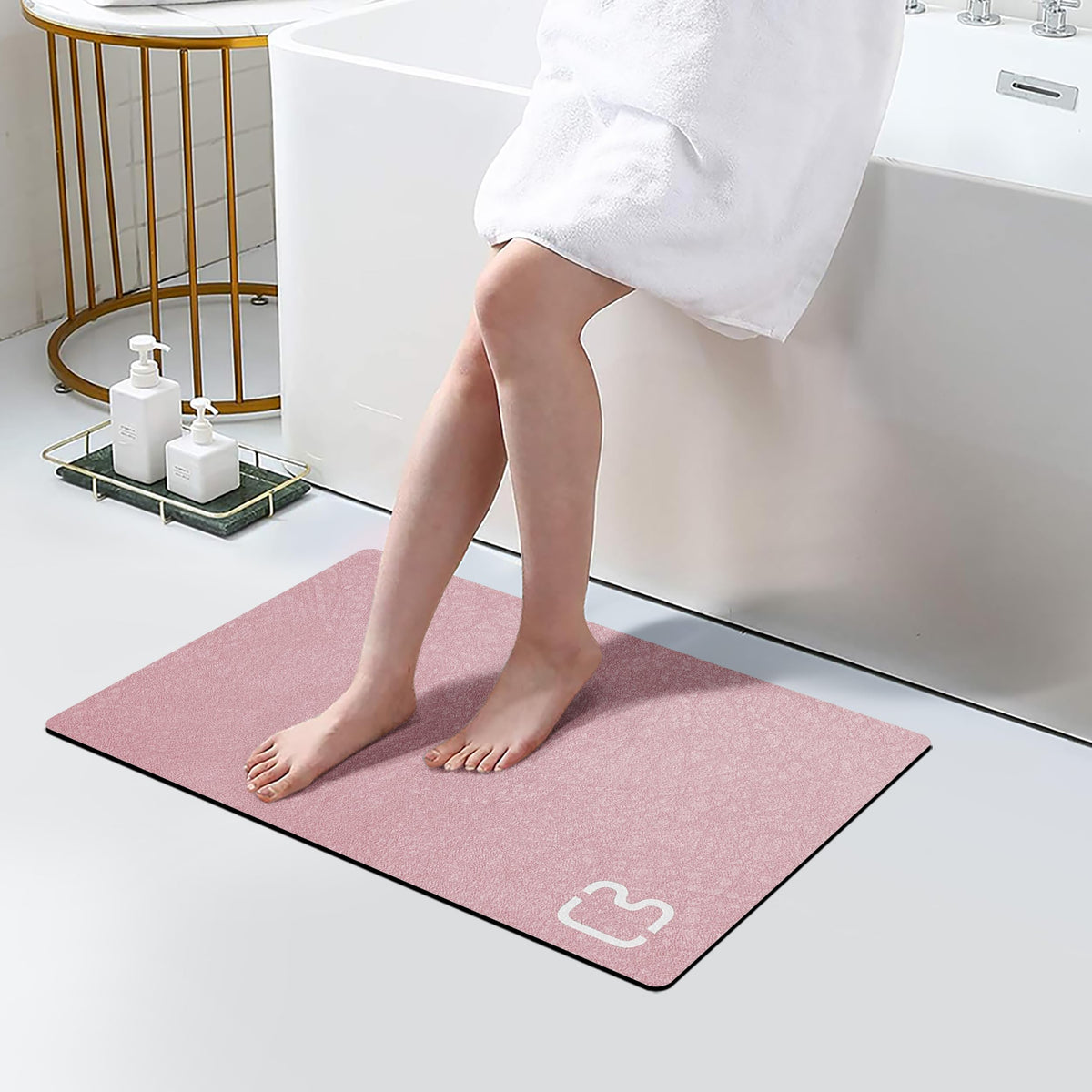 RUERYA Grey Long Bathroom Rugs Large Stone Bath Mats for Bathroom,15.7"x47"