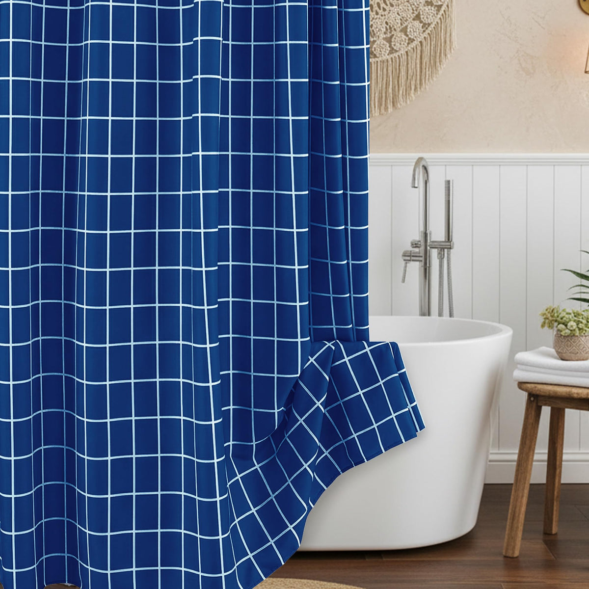 Fabric Shower Curtain-Black & White Farmhouse Shower Curtains for Bathroom