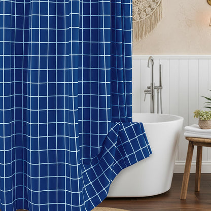 Fabric Shower Curtain-Black & White Farmhouse Shower Curtains for Bathroom