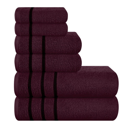 MyOwn Ultra Soft 6 Pack Cotton Towel Set, Contains 2 Bath Towels 28x55 inch, 2 Hand Towels 16x24 inch & 2 Wash Coths 12x12 inch, Ideal Everyday use, Compact & Lightweight - Pink, 71662