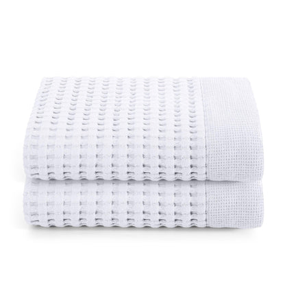 GILDEN TREE Waffle Hand Towels for Bathroom Quick Dry Large Luxury Lint Free Super Absorbent Cotton Hand Towels Set of 2, Modern Style (Cream)
