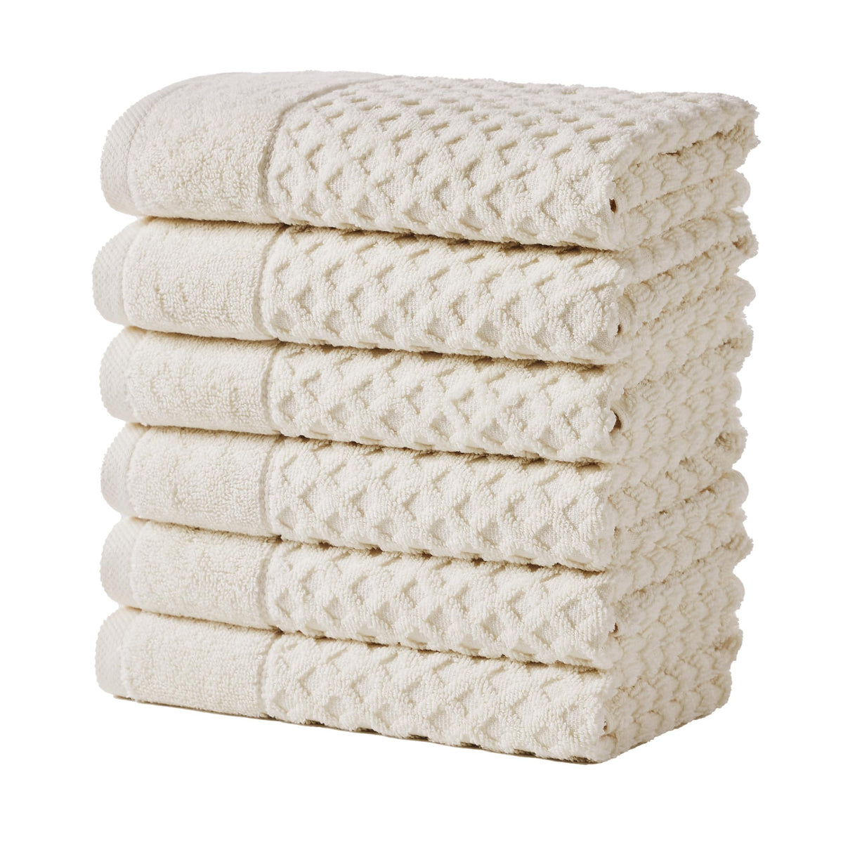 Great Bay Home Bath Towels - 100% Cotton 6 Piece Towel Set - Diamond Waffle Weave - Absorbent, Durable, Quick-Dry Towels for Bathroom (Copper)