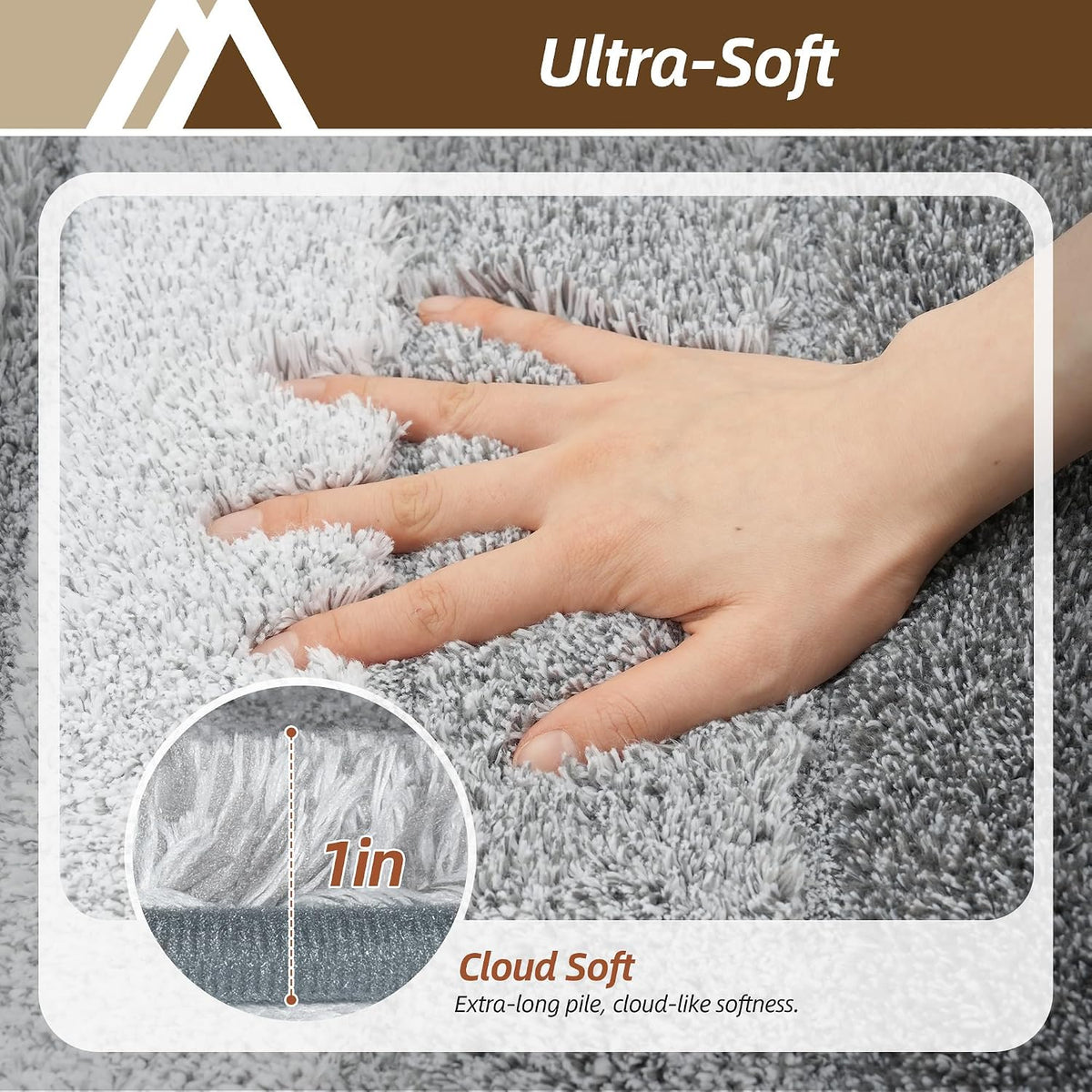COSY HOMEER Bathroom Rugs 24x17,Ultra Soft Absorbent Bath Mat,Grey