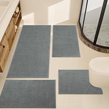 YIHOUSE Bathroom Rugs Thin Bath Mat Sets 2 Pieces Quick Dry,Beige