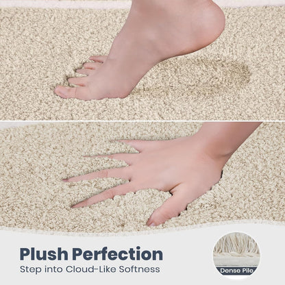 PURRUGS Bathroom Runner Rug, Bath Mat, 24" x 60", Beige