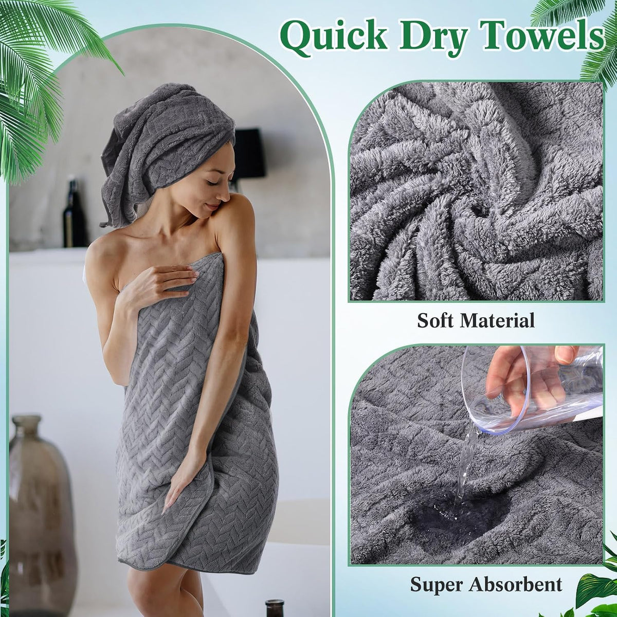 Mixweer 16 Pcs Bath Towel Set Quick Dry Towel Set for Bathroom, Dark Color