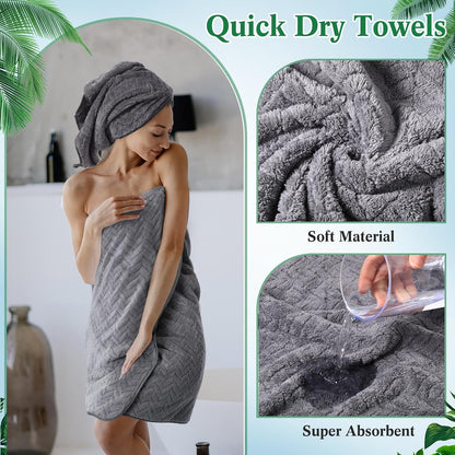Mixweer 16 Pcs Bath Towel Set Quick Dry Towel Set for Bathroom, Dark Color