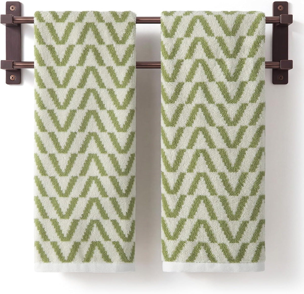 ecolook Decorative Hand Towels for Bathroom, Jacquard Cotton, Set of 2