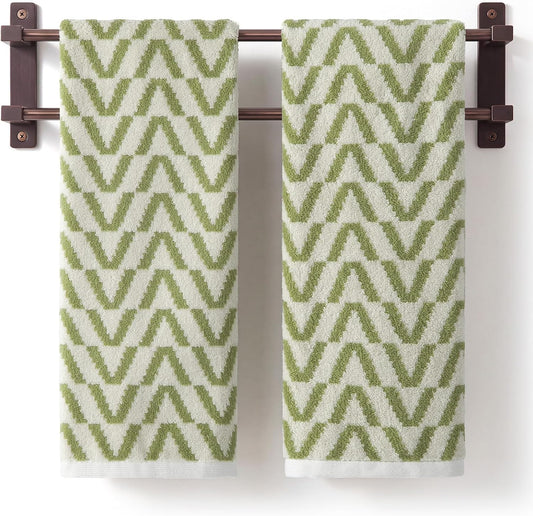ecolook Decorative Hand Towels for Bathroom, Jacquard Cotton, Set of 2