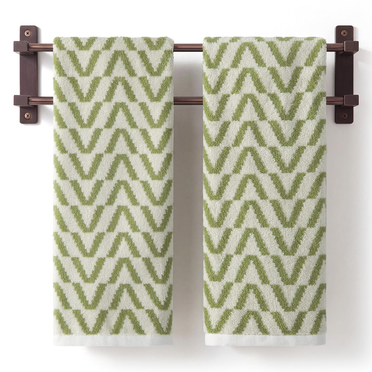 ecolook Decorative Hand Towels for Bathroom, Jacquard Cotton, Set of 2
