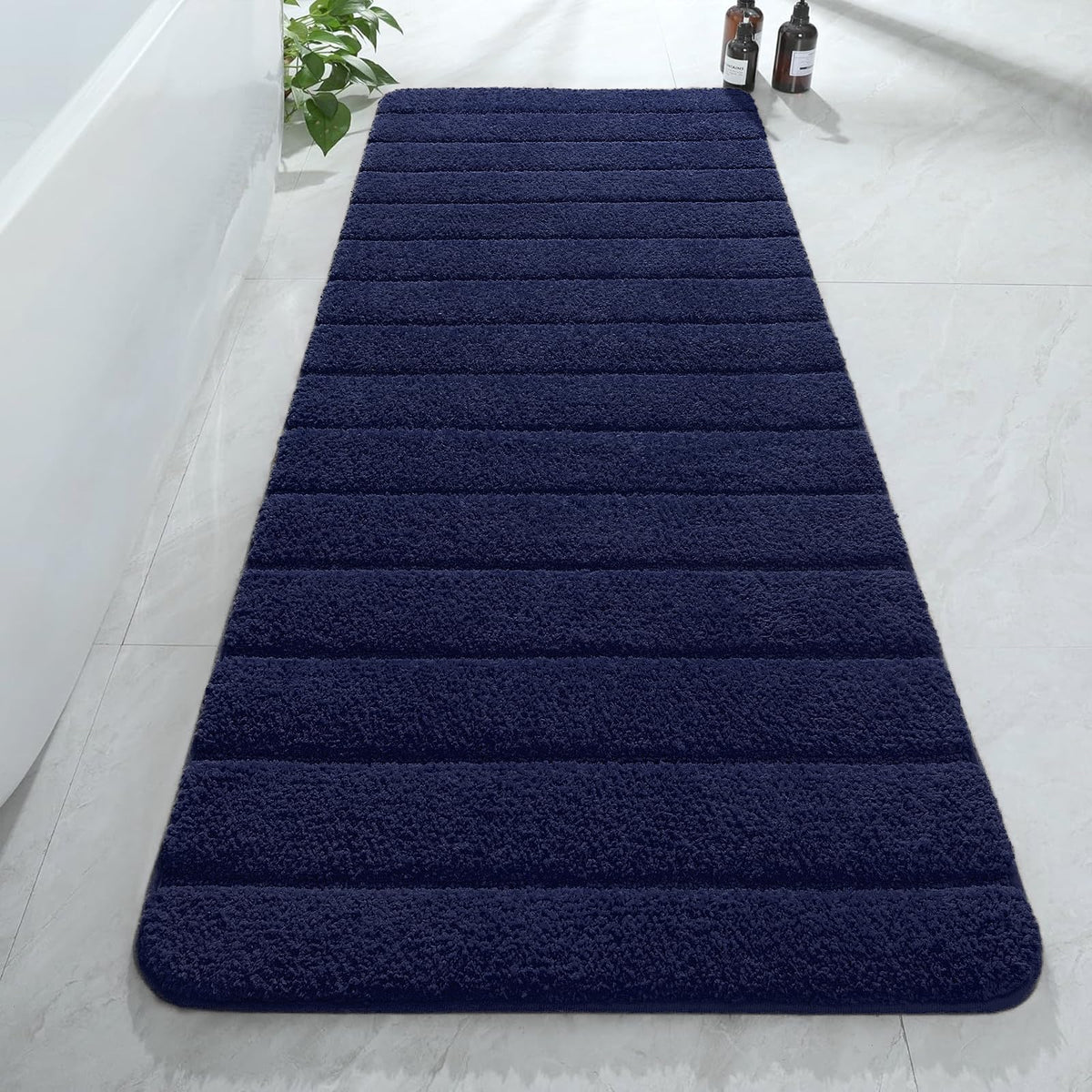 AROGAN Luxury Long Bathroom Runner Rugs 24x60 Inch Bath Rug Non Slip, Black
