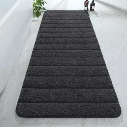 AROGAN Luxury Long Bathroom Runner Rugs 24x60 Inch Bath Rug Non Slip, Black